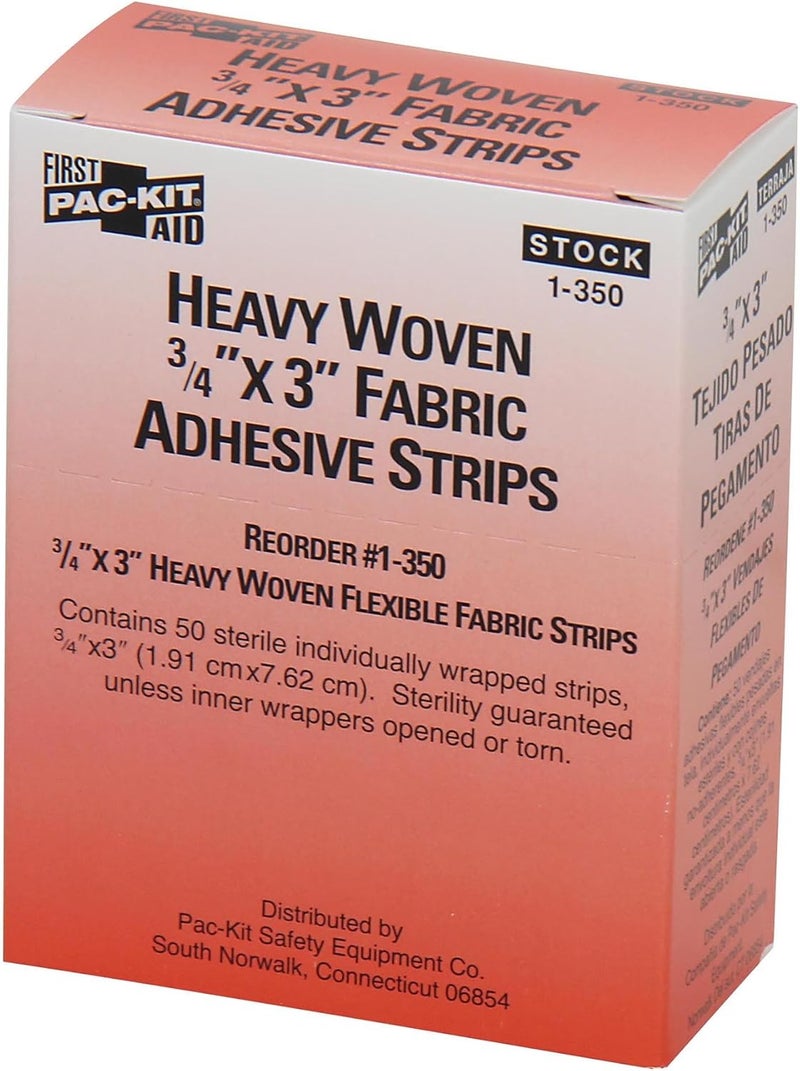 PacKit by First Aid Only 1350 Heavy Woven Bandage 3 Length x 34 Width Box of 50