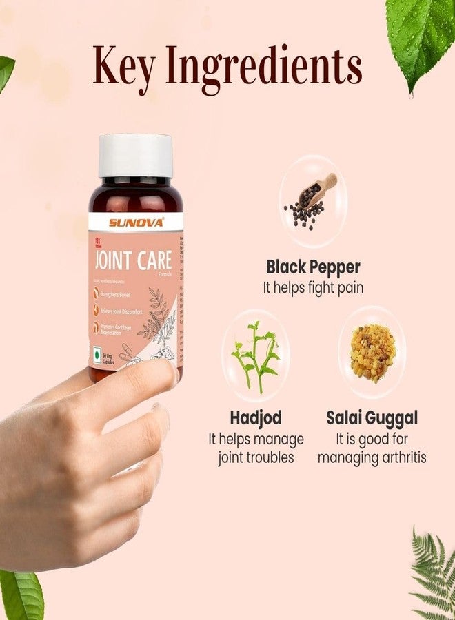 SUNOVA Joint Care Capsules, A Joint Health Support Supplement Made with Boswellia Serrata Extract and 30% AKBA for Strengthening Bones and Relieving Joint Discomfort, 60 Veg Capsules x Pack of 2 - Image 3