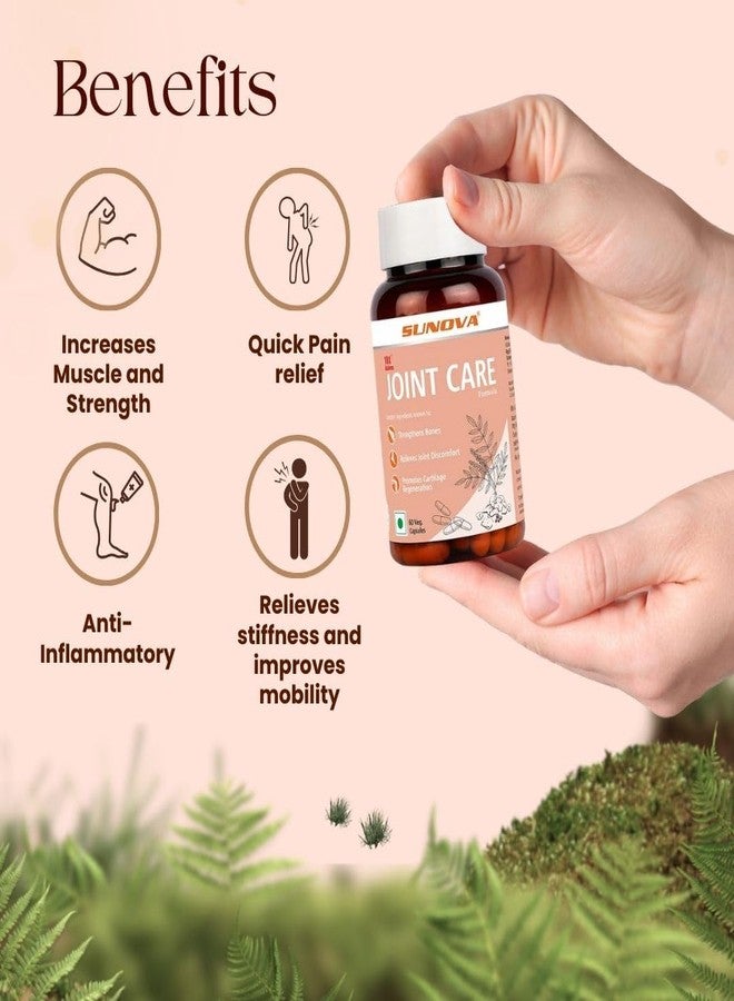 SUNOVA Joint Care Capsules, A Joint Health Support Supplement Made with Boswellia Serrata Extract and 30% AKBA for Strengthening Bones and Relieving Joint Discomfort, 60 Veg Capsules x Pack of 2 - Image 4