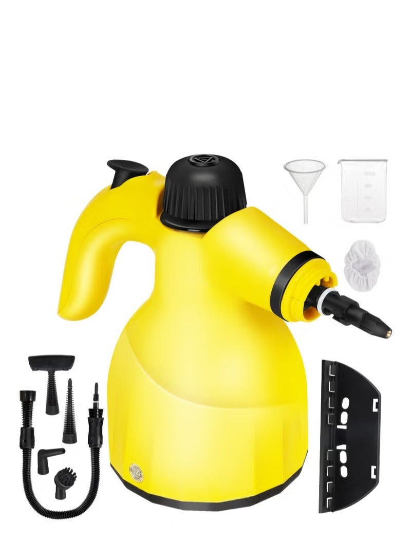 Portable Handheld Steam Cleaner 1000W Power 300kpa High Pressure Steam Cleaner with 9 Accessories & 350ml Water Tank for Sofa, Kitchen Home, Car and Windows Cleaning, Black - Image 1