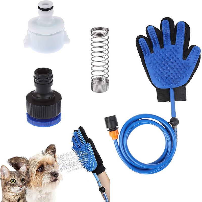 Ostin 4-in-1 Dog Bath Brush, Pet Shower Head, Dog Bath Brush with 2.1 Metres PVC Hose and 3 Hose Adapters, Dog Brushes for Scrubbing, Massaging and Care - Image 1