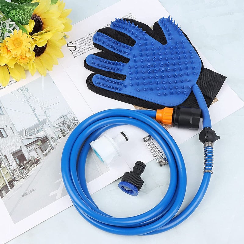 Ostin 4-in-1 Dog Bath Brush, Pet Shower Head, Dog Bath Brush with 2.1 Metres PVC Hose and 3 Hose Adapters, Dog Brushes for Scrubbing, Massaging and Care - Image 2