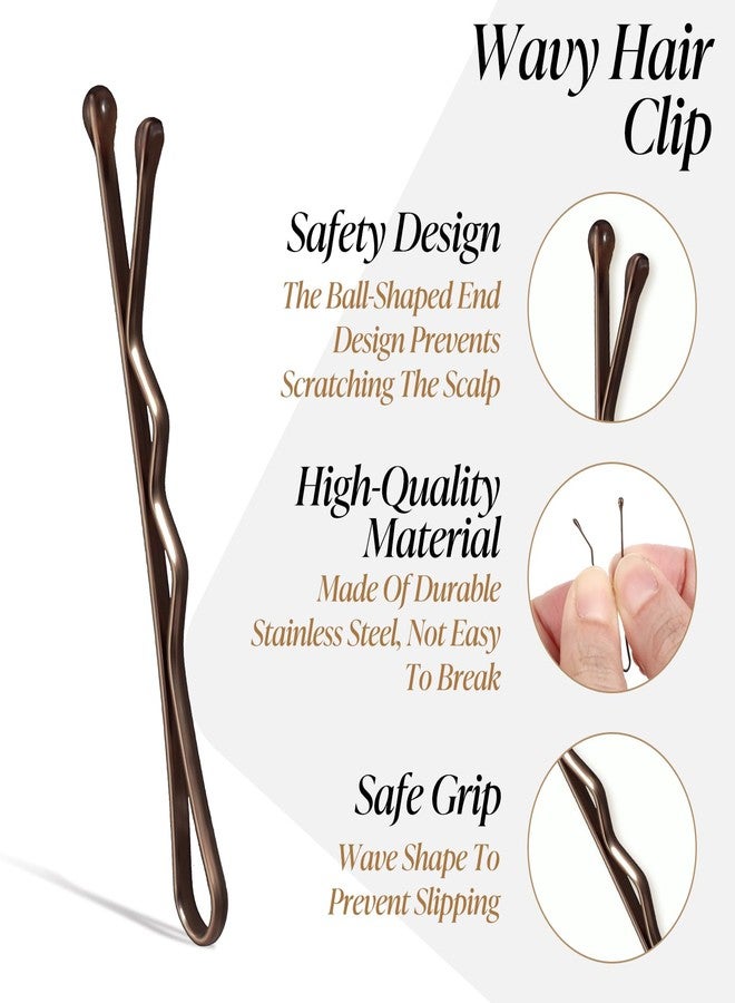 DOPENSPI 50Count Mini Bobby Pins, 1.38 Inch Small Hair Bobby Pins Wavy Hair Pin Metal Brown HairPin HairAccessories for Women All HairTypes - Image 4