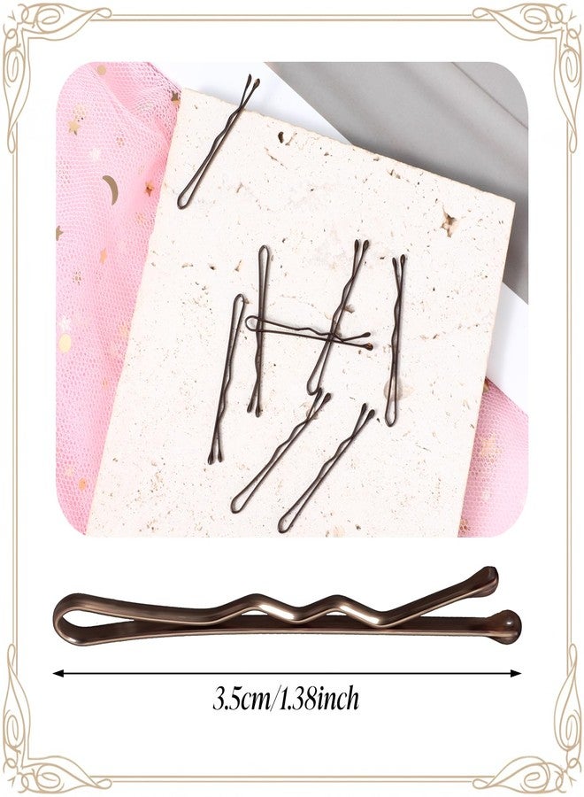 DOPENSPI 50Count Mini Bobby Pins, 1.38 Inch Small Hair Bobby Pins Wavy Hair Pin Metal Brown HairPin HairAccessories for Women All HairTypes - Image 3