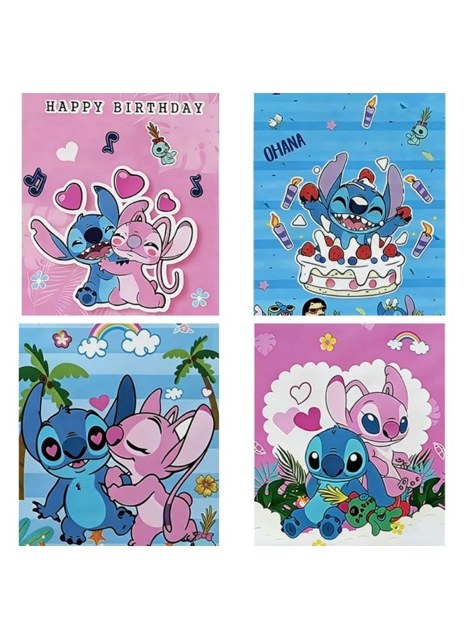 20Pcs Stitch Party Favor Bags for Kids (4 Designs, 5 Each), Cute Stitch Gift Bags with Handles, Stitch Goodie Bags for Birthday Party Candy Treat Bags, Birthday Party Decoration Supplies - Image 1