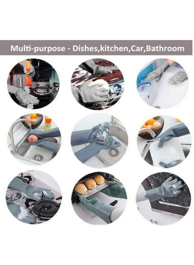 أيونيكس قفازات يد من السيليكون من IONIX، قفازات لغسل الأطباق، قفازات للمطبخ، قفازات للتنظيف، عبوة من 01 - Image 3