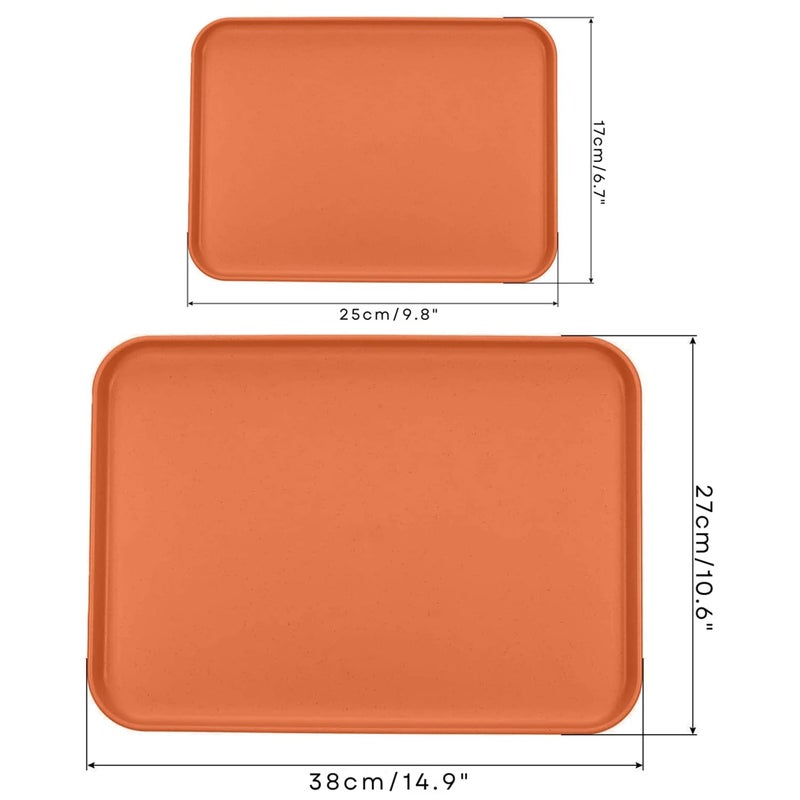 P-Plus International Coffee Table Tray, Ottoman Tray, Drinks Serving Platter Buffet Trays Large Bed Trays Stackable Casserole Serving Platter Ottoman Plates (25cm+38cm, Random Color, Pack of 4) - Image 2