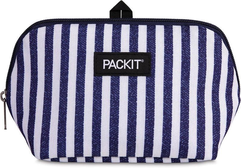 Pac-Kit ® Freezable Snack Bag, Seaside Stripe, Built with ECOFREEZE® Technology, Collapsible, Reusable, Zip Closure, Designed For Keeping Snacks Fresh On the Go - Image 1