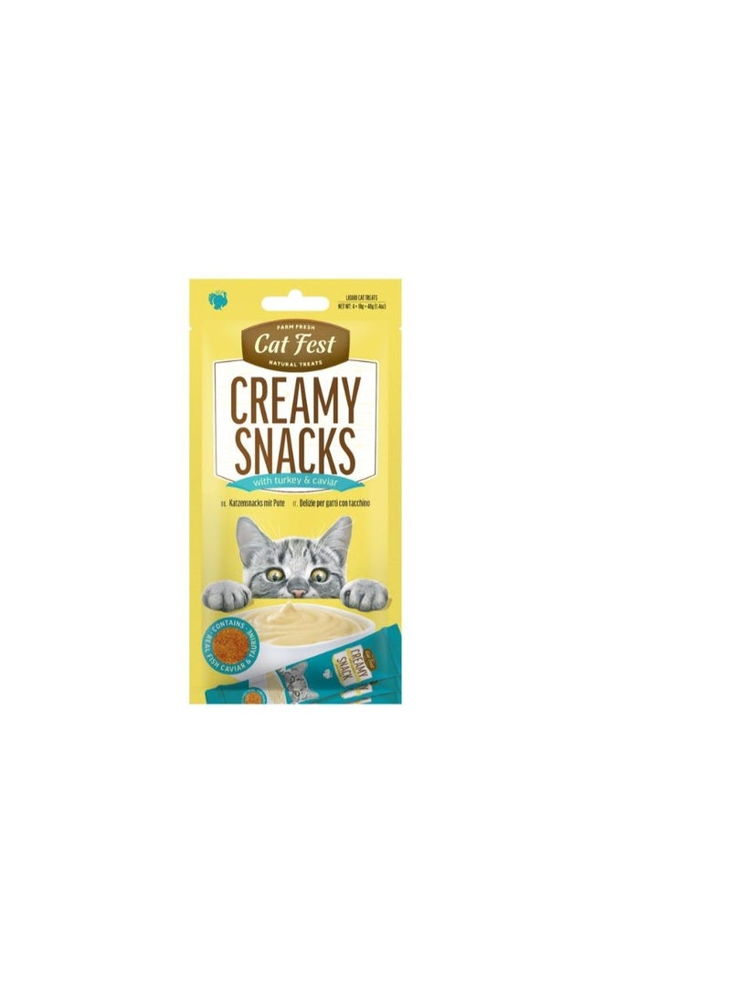 Cat Fest 2 PCS -Cat Fest Creamy Snacks- Turkey With Caviar 4x10g - Image 2