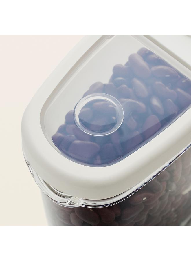 زبون برطمان طعام جاف مع غطاء، شفاف/أبيض، سعة 1.3 لتر - Image 5