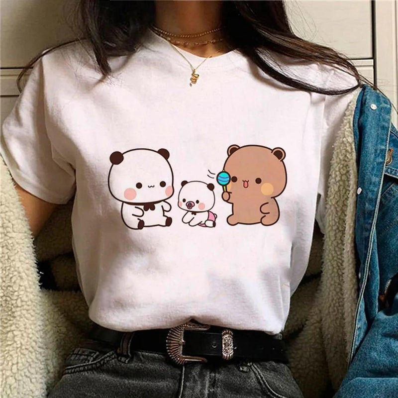 Cloth Doodle T-Shirt Female Cartoon Designer Anime Girl Graphic Funny Clothes - Image 1
