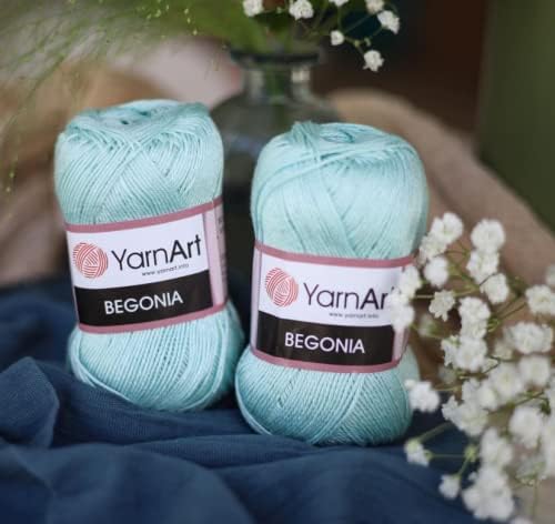 YarnArt Yarn Art 4 Skein Pack Yarnart Begonia Yarn Total 705 Oz 100 Mercerized Cotton Each 176 Oz 50g  185 Yrds 169 m FineSport 2 Lilac  4931 4 Pack - Image 4