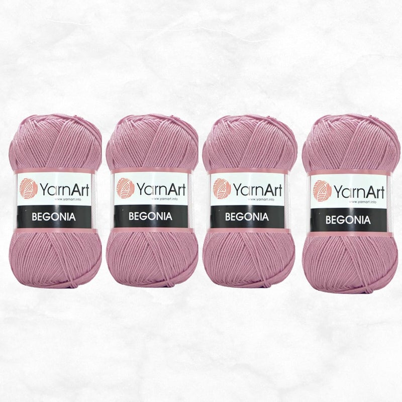YarnArt Yarn Art 4 Skein Pack Yarnart Begonia Yarn Total 705 Oz 100 Mercerized Cotton Each 176 Oz 50g  185 Yrds 169 m FineSport 2 Lilac  4931 4 Pack - Image 1