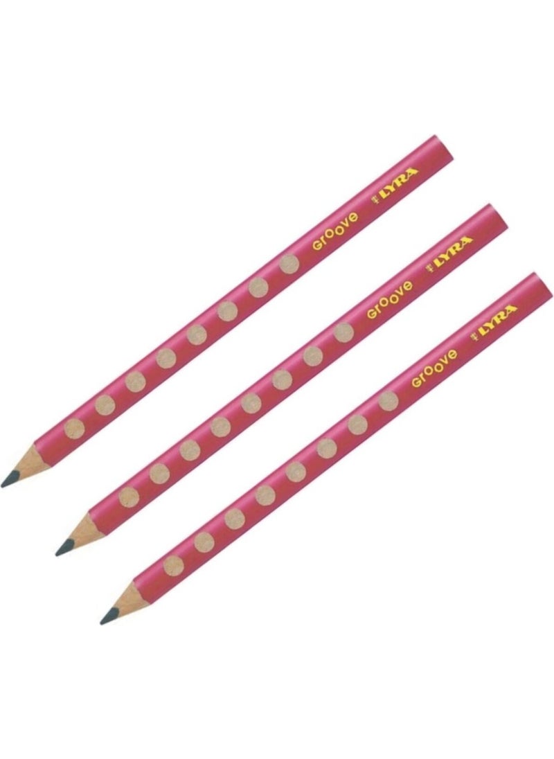 Lyra Groove Pencil Jumbo Triangle Practice Pencil Pink (3 Pieces) 
