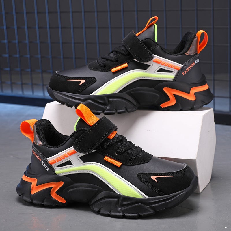 Girls' Running Sneakers, Medium And Large Children'S Leather Casual Shoes, Walking Shoes, Soft-Soled Jinjiang Children'S Shoes - Image 5