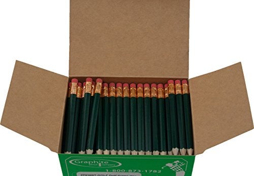 Graphite Half Pencils Sharpened Hex (Golf Pencils, Pew Pencil, Score Pencil, Short Pencil) (Golf Green) - Image 3