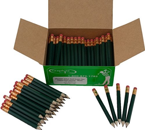 Graphite Half Pencils Sharpened Hex (Golf Pencils, Pew Pencil, Score Pencil, Short Pencil) (Golf Green) - Image 5