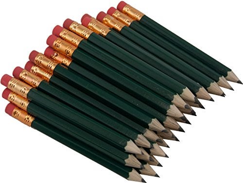 Graphite Half Pencils Sharpened Hex (Golf Pencils, Pew Pencil, Score Pencil, Short Pencil) (Golf Green) - Image 2