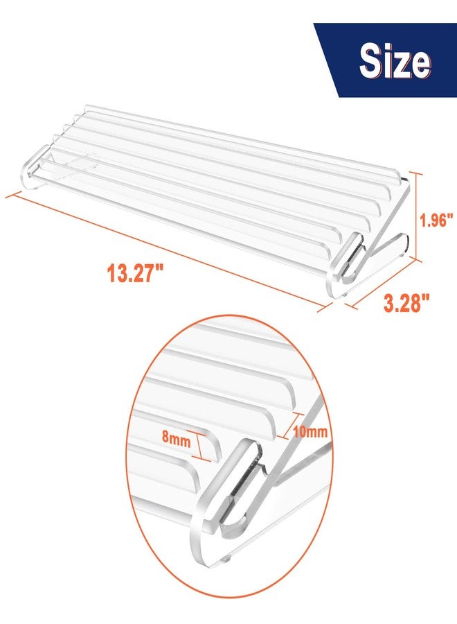 Homakover Challenge Coin Display Stand 5 Row Acrylic Holder Rack Case Holds 28 Coins Shelf, Great for Unusual Shaped Challenge, Oversized Odd Shaped Military, Thicker, Oversized Battalion Shield Coin with Angle - Image 4