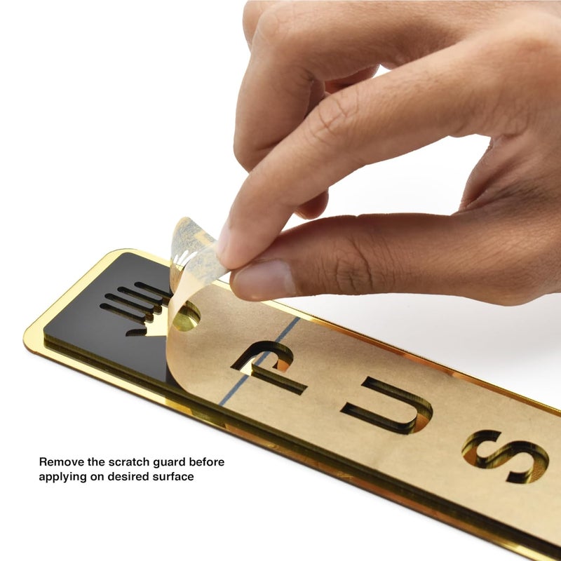 BUZZ COOL Acrylic Gold Push Pull Stickers For Glass, Wooden Door | Self Adhesive Sticker for Door | Push and Pull Signage Stickers for Hospital Malls Office Businesses Cafe (Pack of 2) - Image 5