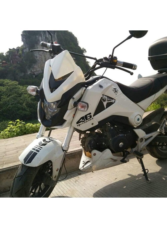klarako Motorcycle ABS Headlight Fairing Windshield Headlamp Visor Cowl Cover Support Front Windscreen Wind Shield Guard for Grom 125 MSX125 MSX 125 20132015 (C White) - Image 5