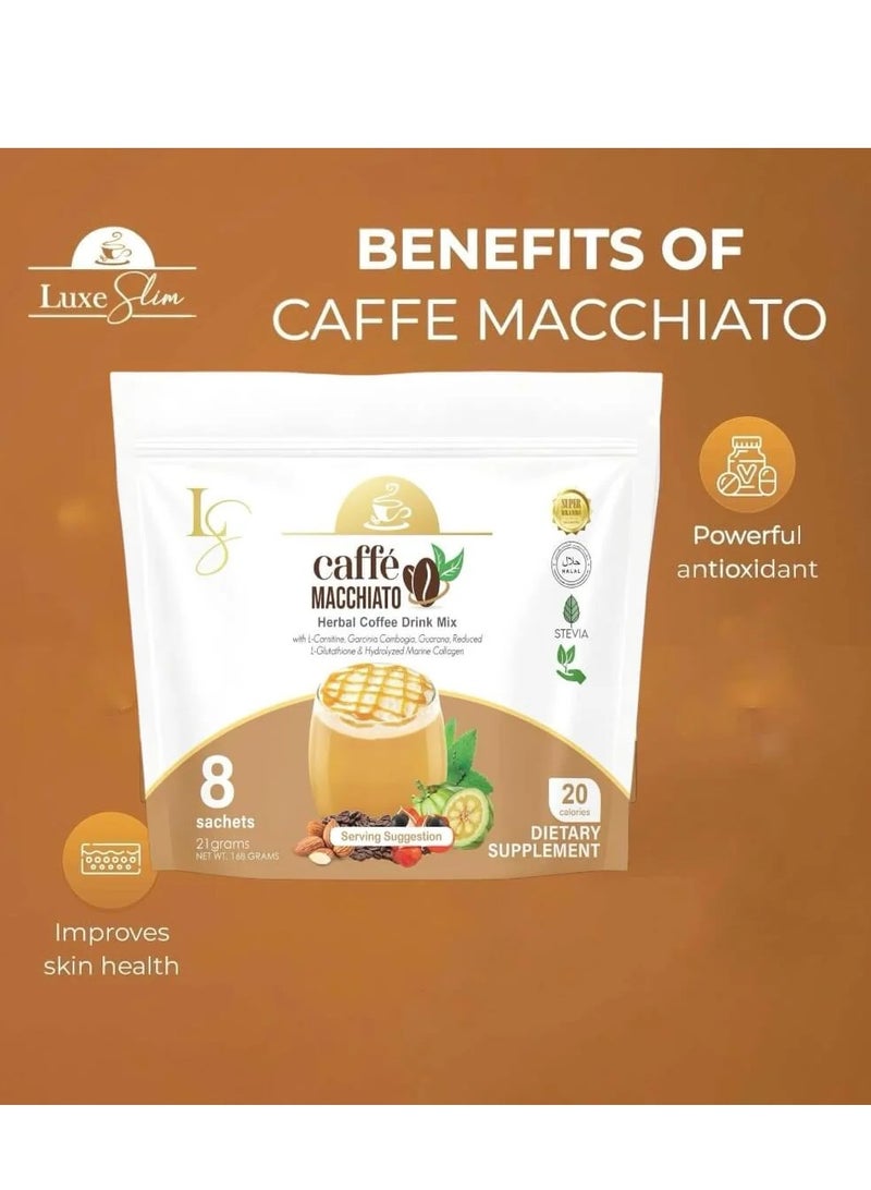 Luxe Slim Caffé Macchiato – Premium Coffee Mix with Collagen & L-Carnitine | 8 Sachets