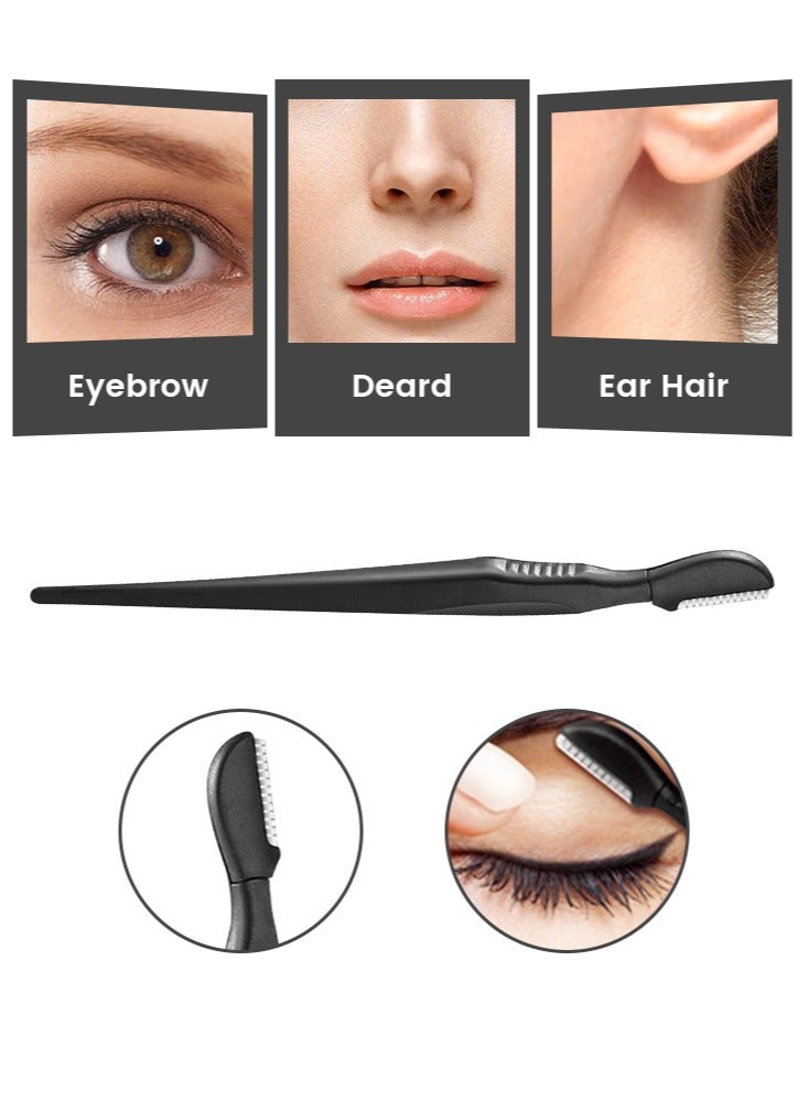 Perfii 5pcs Complete Eyebrows Grooming Set for Beginners with Anti Scratch Ribbed Blades and Safe Trimming Enhance Efficiency for Shaping and Styling - Image 5