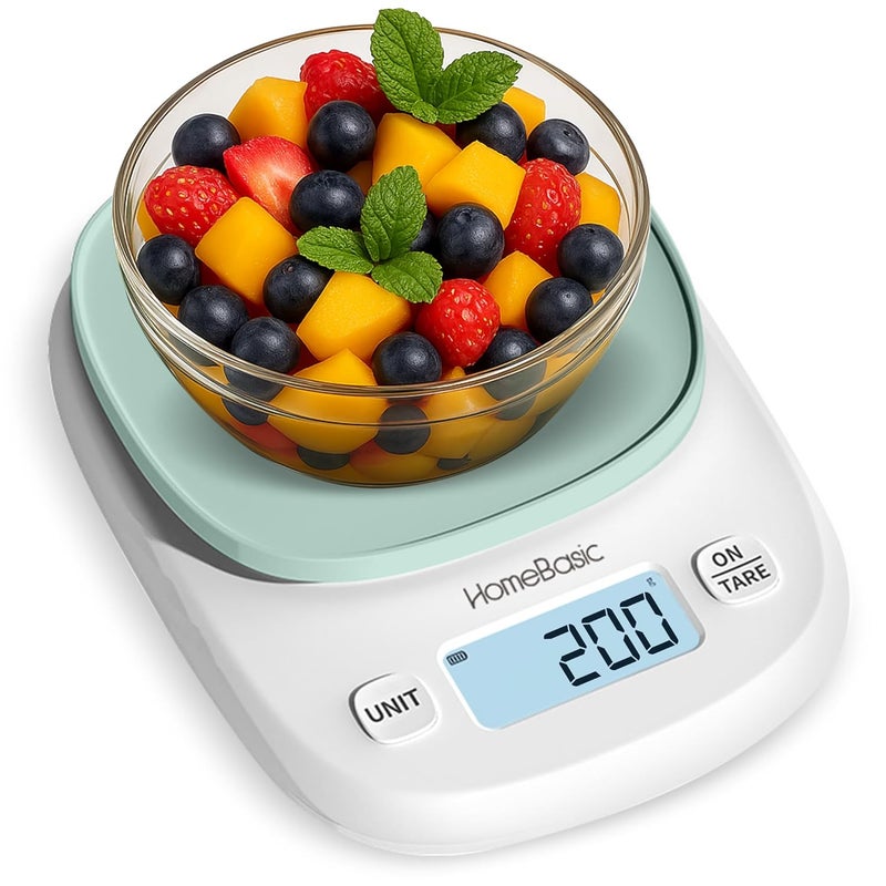 Home Basic Digital Kitchen Weighing Scale 5Kg, High-Precision1g Accuracy | LCD Display, Tare Function, Multi-Units (g, oz, lb, ml) Portable Weight Machine Food Scale for Cooking Baking Diet (Green) - Image 1
