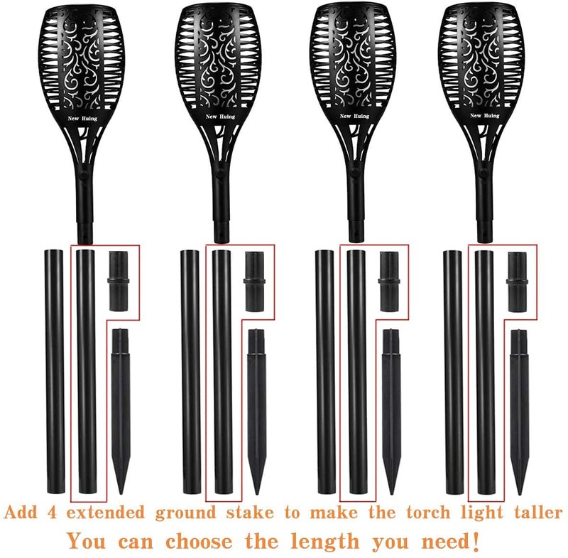 نيو هوينج طقم مصابيح حديقة تعمل بالطاقة الشمسية مكون من 4 قطع - Image 3