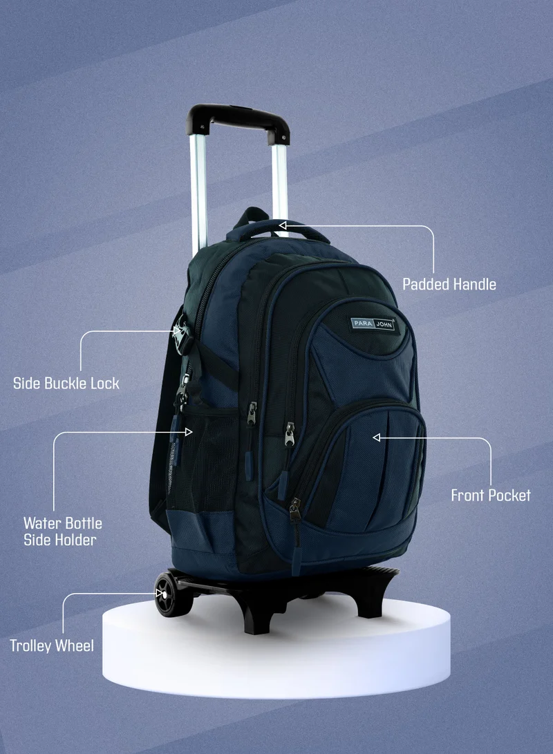 PARAJOHN Blue 2 Wheel Trolley backpack 18 inches Navy  | Best Price UAE