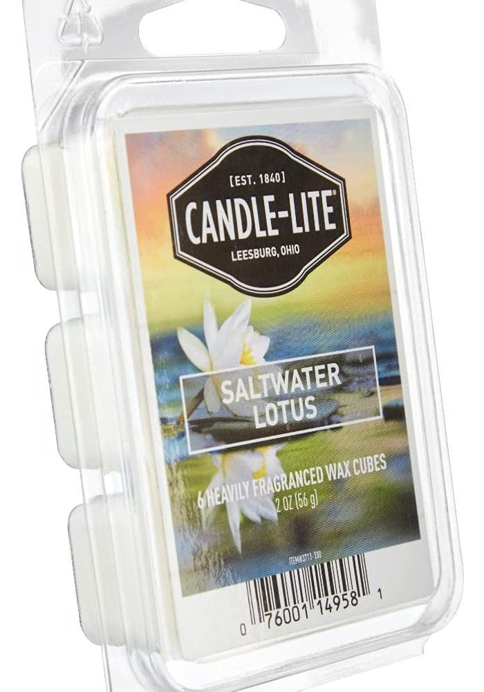 CANDLE-LITE Candle Lite Saltwater Lotus Scented Wax Cubes - 6 Heavily Fragranced Cubes (56g) - Image 2
