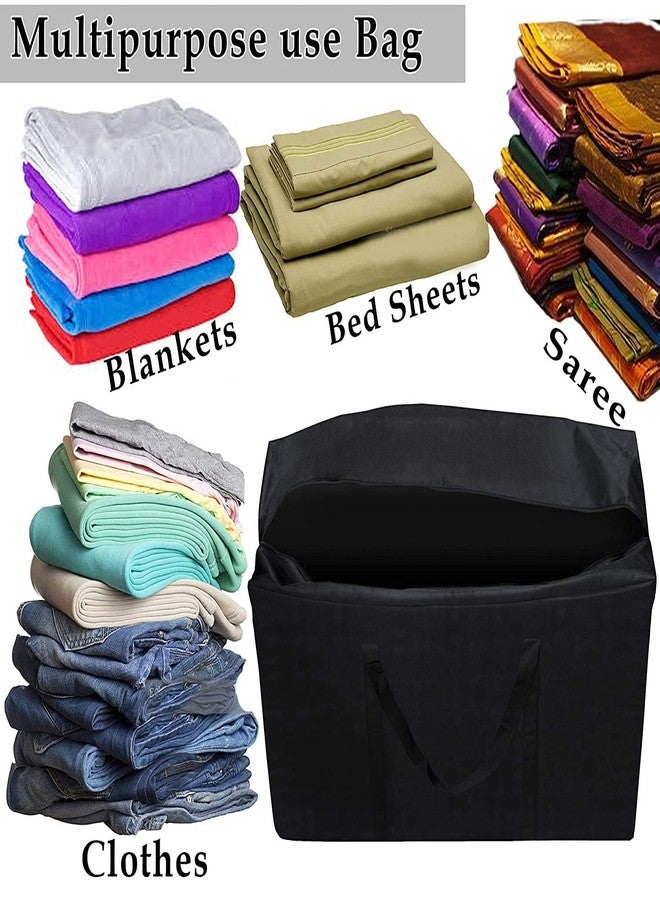 Aklima Heavy Duty 1000 Denier Nylon 158 L Multi-Purpose Moisture Proof Extra Large Storage Bag for Toys Stationery Blankets Clothes Moving Bags With Strong Handles Rectangular Black (Pack - 1) - Image 5