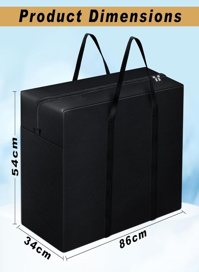 Aklima Heavy Duty 1000 Denier Nylon 158 L Multi-Purpose Moisture Proof Extra Large Storage Bag for Toys Stationery Blankets Clothes Moving Bags With Strong Handles Rectangular Black (Pack - 1) - Image 2