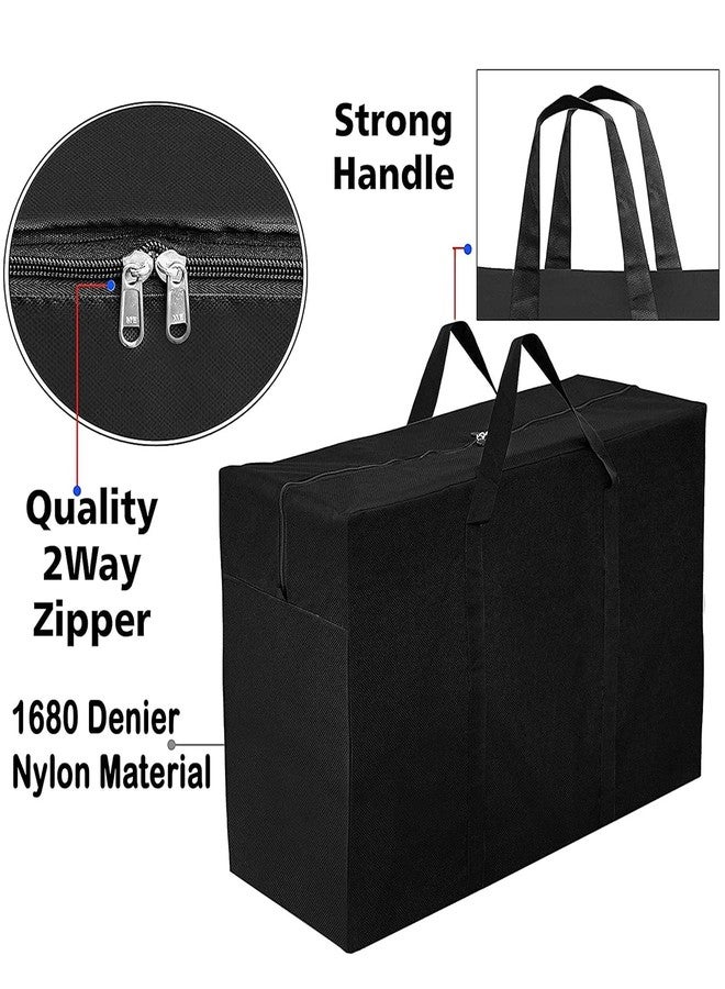 Aklima Heavy Duty 1000 Denier Nylon 158 L Multi-Purpose Moisture Proof Extra Large Storage Bag for Toys Stationery Blankets Clothes Moving Bags With Strong Handles Rectangular Black (Pack - 1) - Image 3