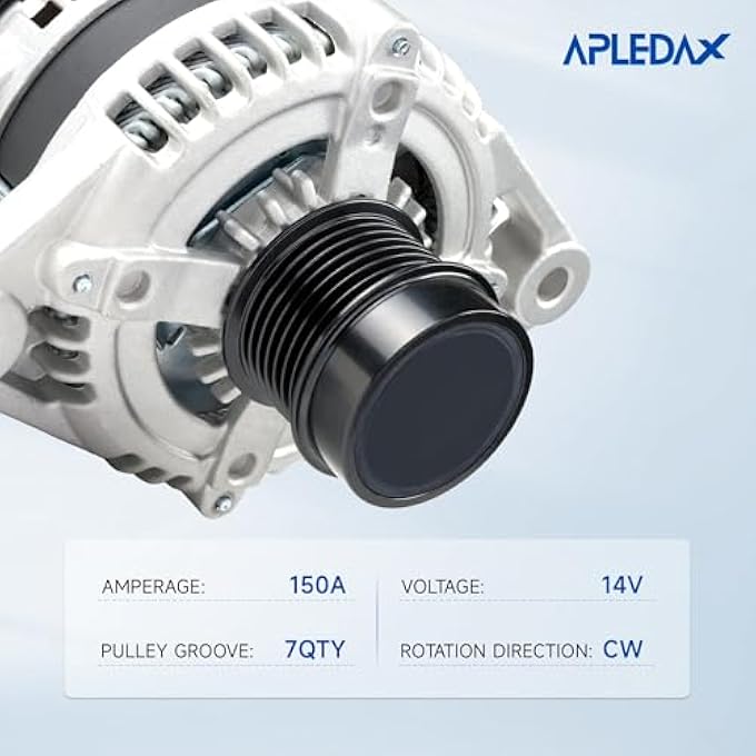 APLEDAX High Output Alternator For/Toyota Highlander 2008-2016 RAV4 Sienna Venza For/Lexus ES350 RX350 V6 3.5L 150Amp 12V CW 7-Groove Pulley 27060-0P240 - Image 4