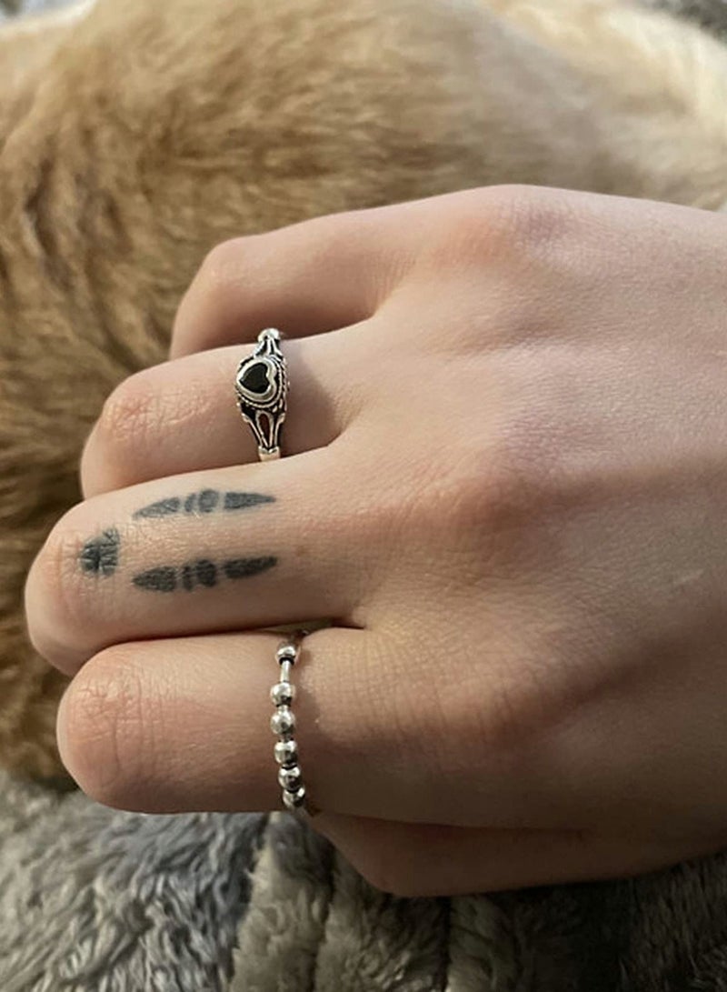 إكسفور خاتم مضاد للقلق من الفضة الإسترليني عيار 925 للنساء  حلقات تململ للرجال مع سبينر من الخرز - Image 4