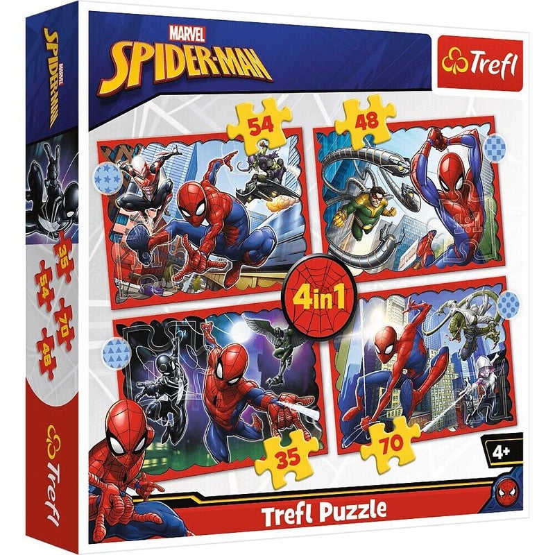Trefl - The Heroic Spider Man 4 in 1 (54,48,35,70) - 34384 - Image 1