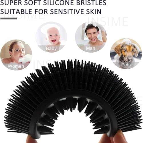 INSIME Soft Silicone body scrubber bathing for Men & Women | scrub Body brush for bathing & body wash | face scrubber for men | Loofah 2 in 1 Bath & Shampoo Brush - Image 4