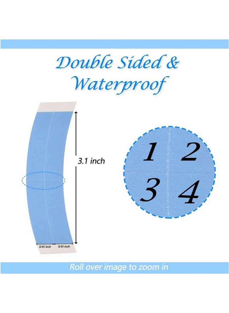 Wig Tape Strips，36 Pieces Water-Proof Strong Adhesive Double Sided Lace Wigs Tape (Blue Color (1/4)) - Image 4