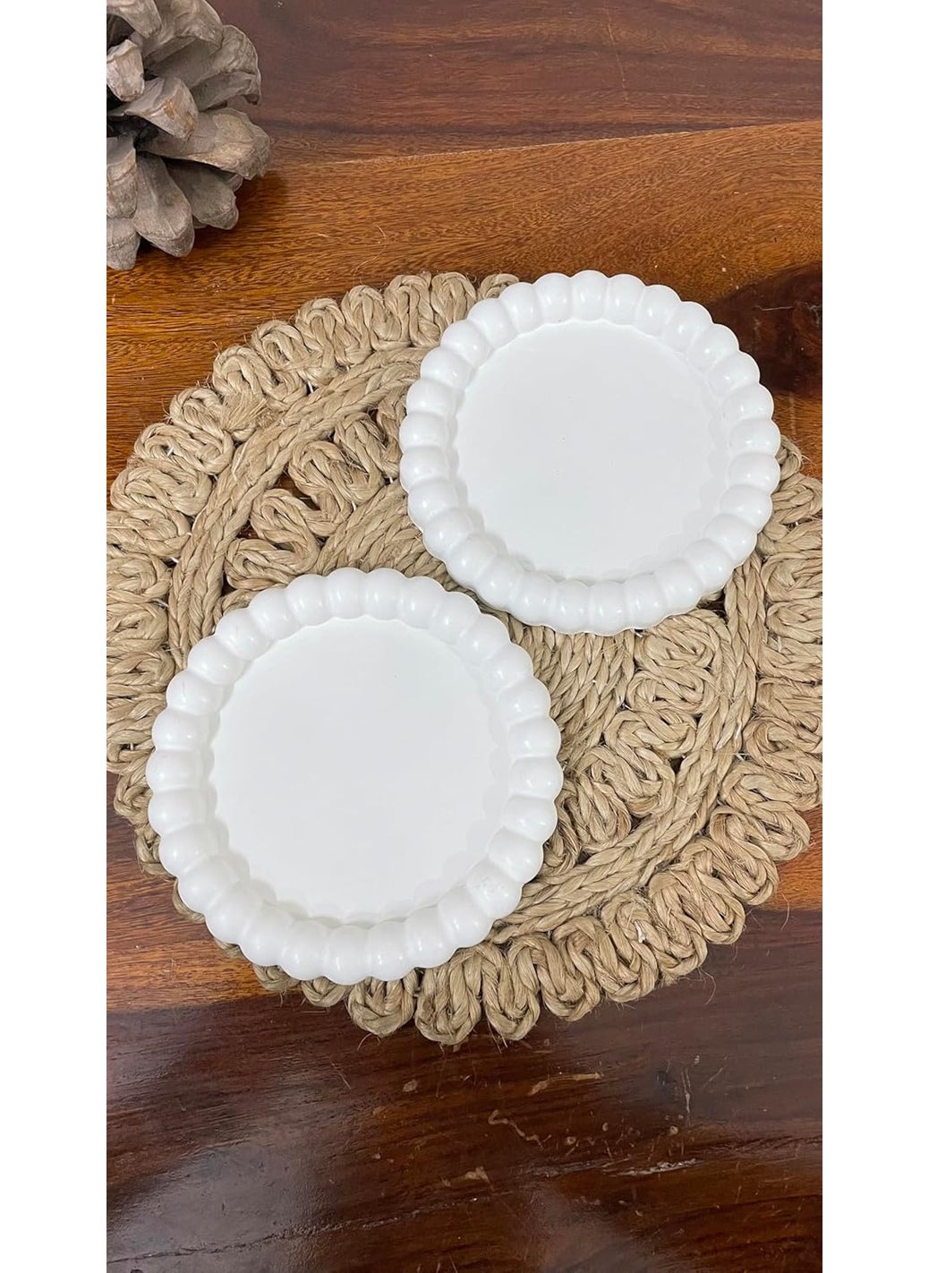 TREETRUNK TREETRUNK Small Bubble Tray Cement Tray Aesthetic Tray Minimalist Decor Trinket Tray Modern Home Decor New Home Gift Multipurpose 143143cm Off White  - Image 4