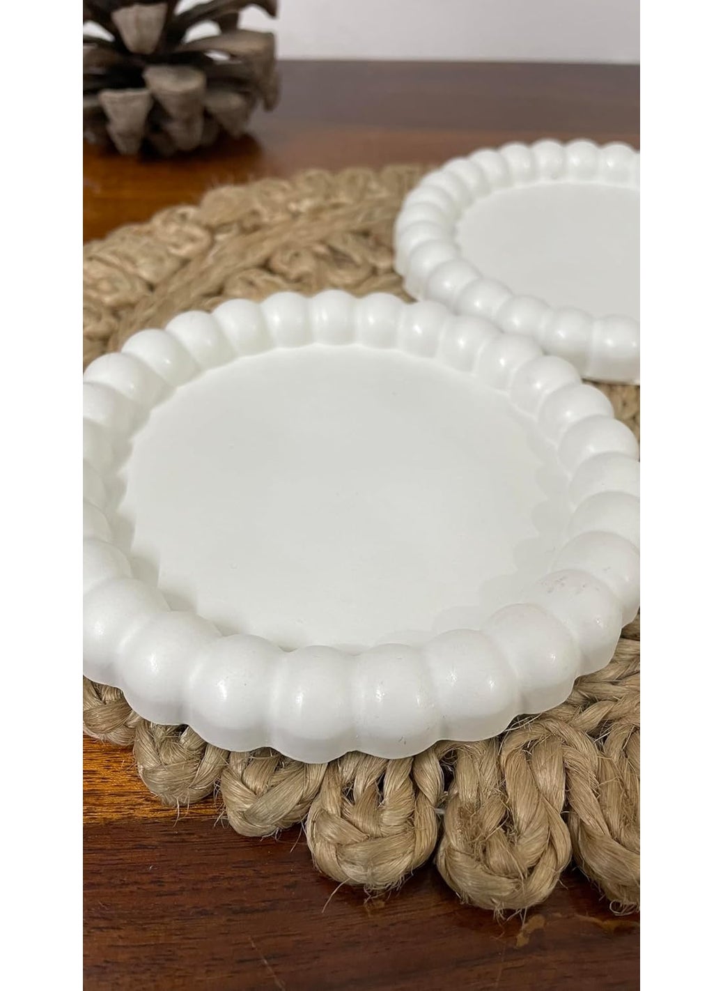 TREETRUNK TREETRUNK Small Bubble Tray Cement Tray Aesthetic Tray Minimalist Decor Trinket Tray Modern Home Decor New Home Gift Multipurpose 143143cm Off White  - Image 5
