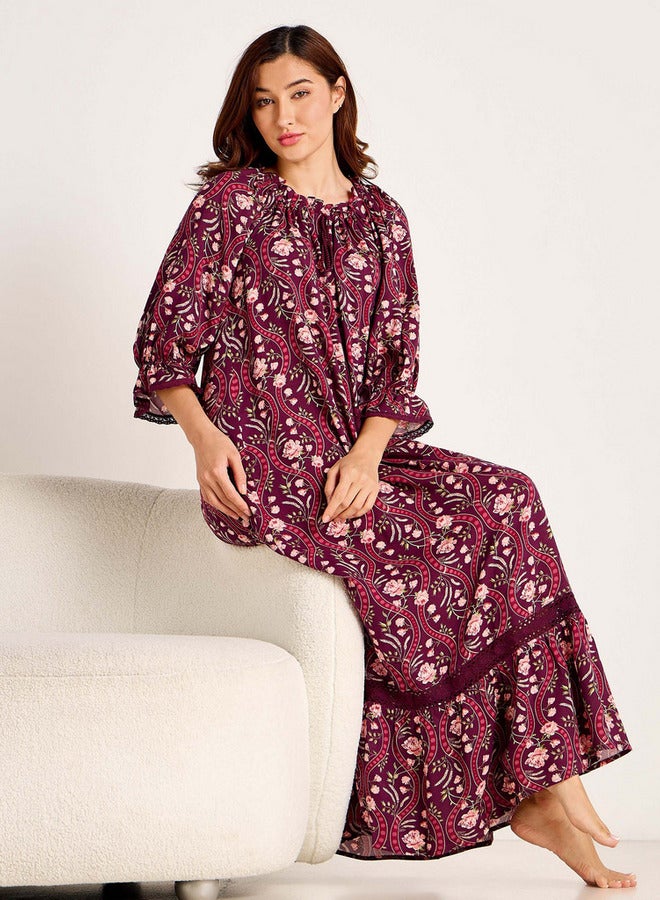 Splash FAV Nighty Maxi Length Viscose with Round Neck - Image 2