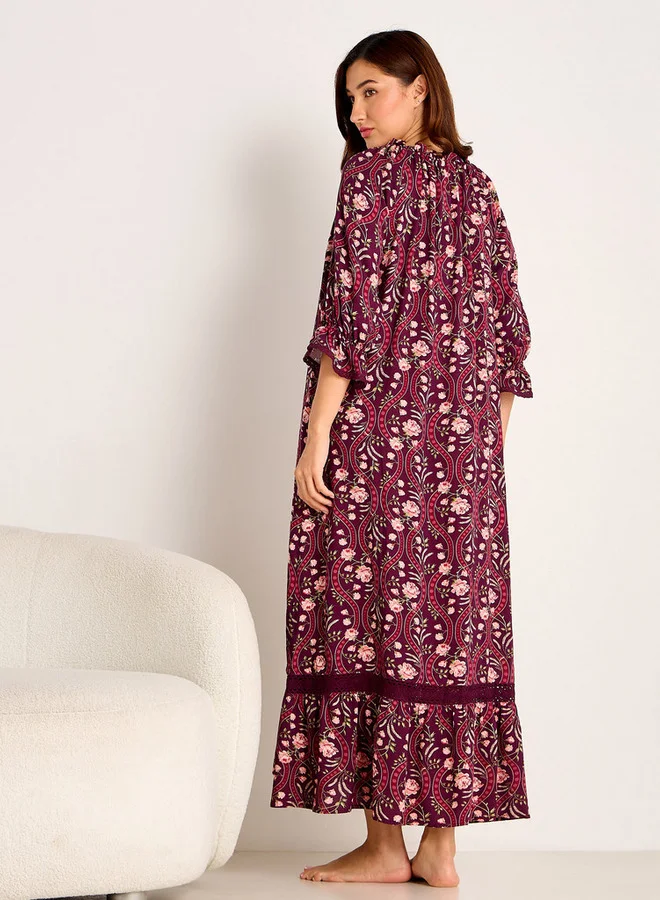 Splash FAV  Nighty Maxi Length Viscose with Round Neck for Women | Best Price UAE