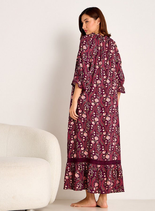 Splash FAV Nighty Maxi Length Viscose with Round Neck - Image 3