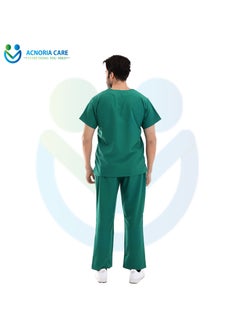 ACNORIA CARE Men's Medical Scrubs Consisting Of Two Pieces Top And Pants 25% Viscose 75% Polyester Green Color - Size M - From Acnoria Care  - Image 4