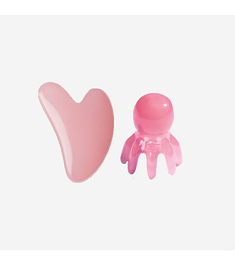 1 Set Facial Massage Board And Scalp Massager Octopus Scalp Massager Heart Shaped Gua Sha Facial Tool Smooth Gua Sha Board Massage Tool For Couples Facial Body Gua Sha Relaxation Care Valentine Day Mother Day 520 - Image 5