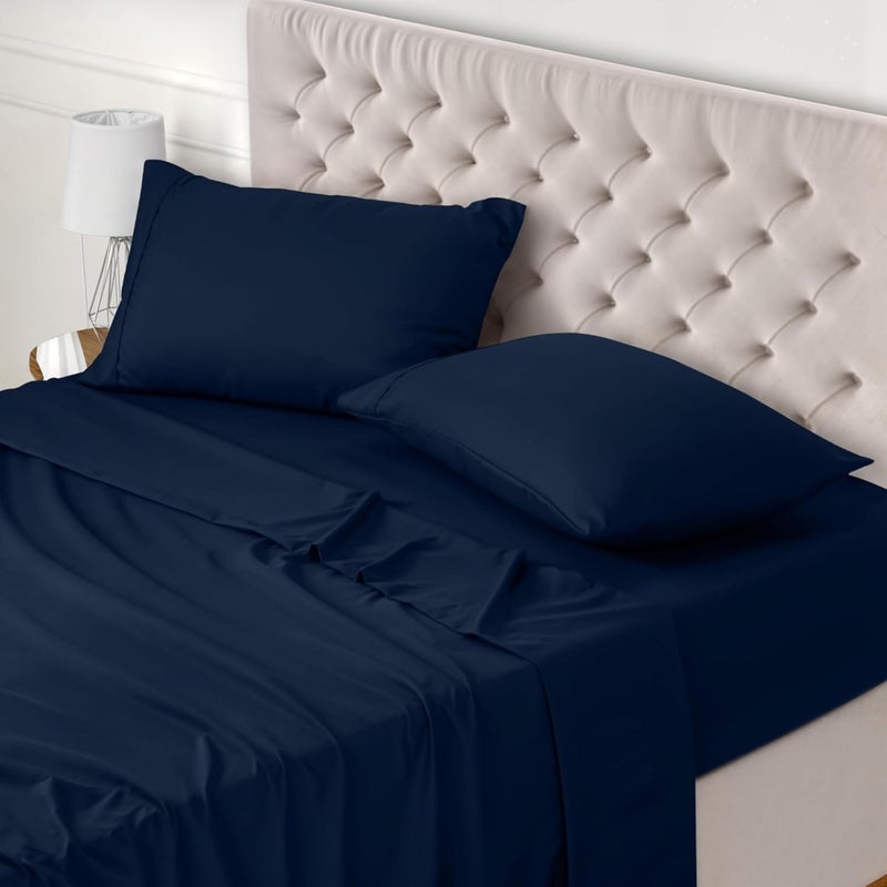 FOAM CRAFT Luxury Quality 6 Piece Bed Sheet Set - Navy - Image 1