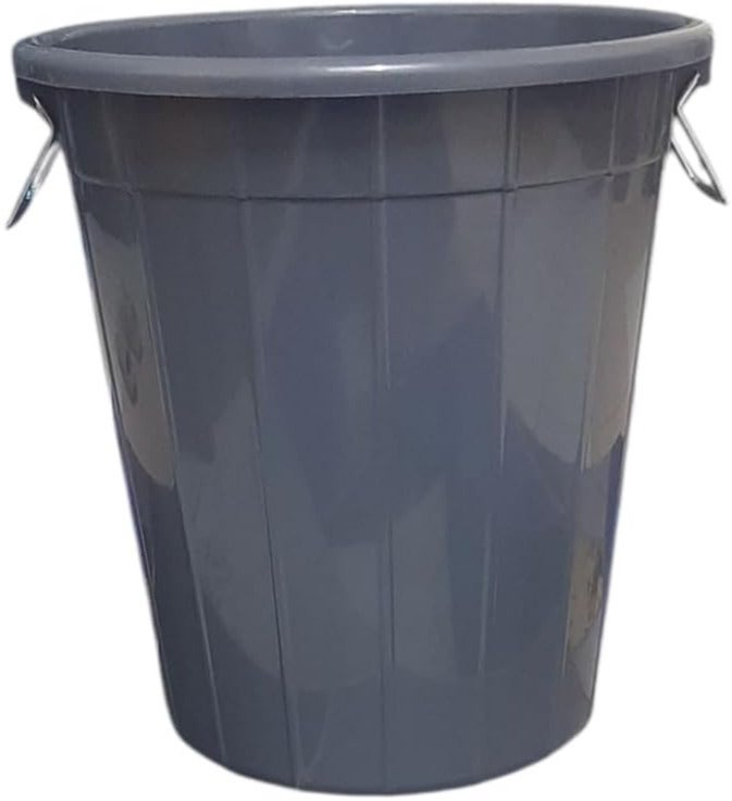 Zexen 40L Large Plastic Bucket with Lid and Handle Grey Round Storage Bin for Water, Food, Grains, garden Cleaning Waste – Heavy Duty, Durable, Multipurpose Container - Image 1