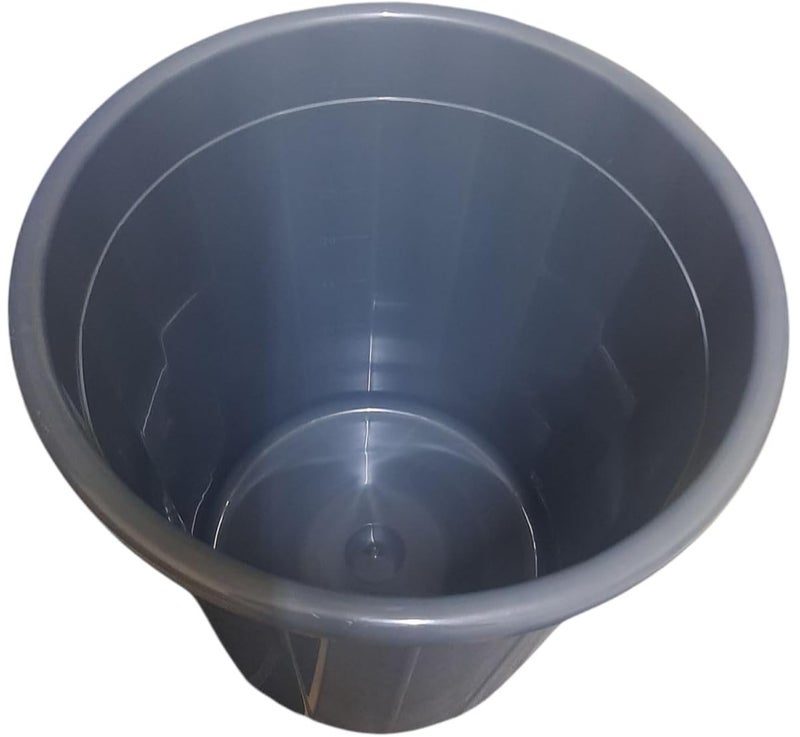 Zexen 40L Large Plastic Bucket with Lid and Handle Grey Round Storage Bin for Water, Food, Grains, garden Cleaning Waste – Heavy Duty, Durable, Multipurpose Container - Image 2
