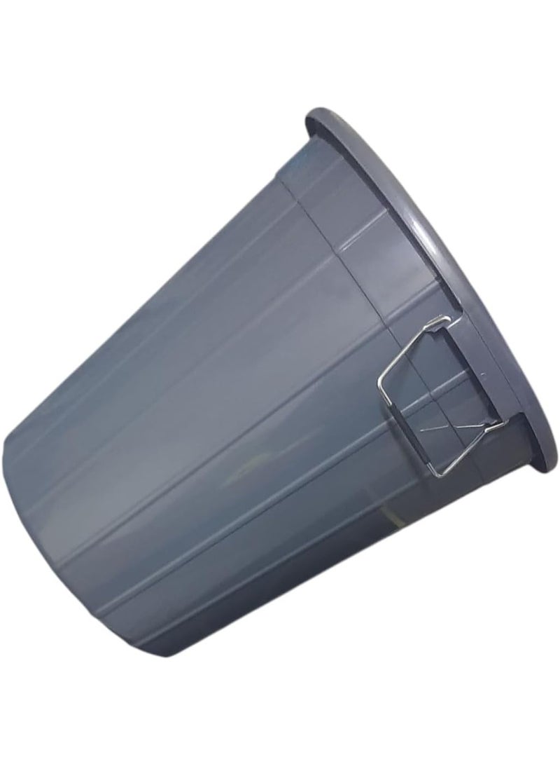 Zexen 40L Large Plastic Bucket with Lid and Handle Grey Round Storage Bin for Water, Food, Grains, garden Cleaning Waste – Heavy Duty, Durable, Multipurpose Container - Image 3